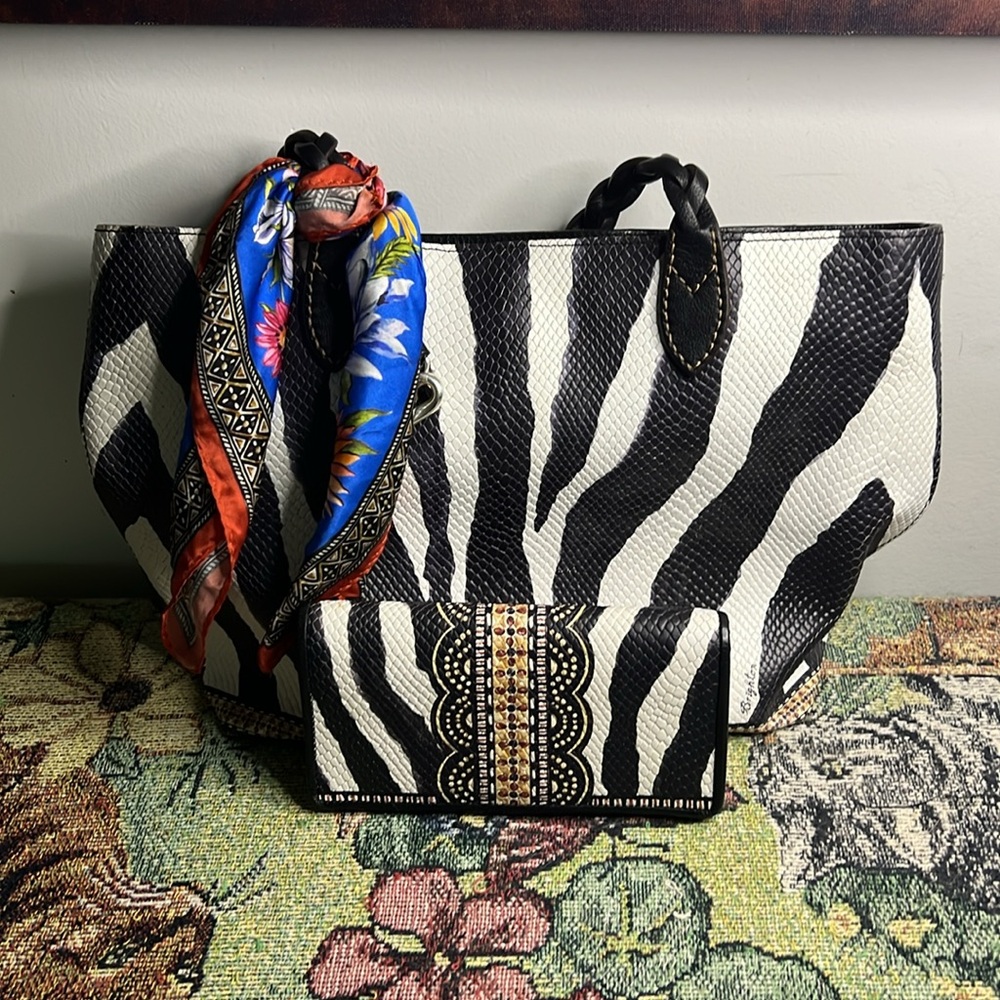 Brighton African Stories Scarf Tote with Wallet